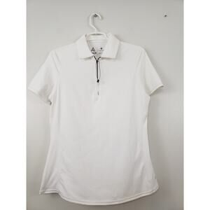 (Ju) Adair Active Polo Shirt Women's M White Wicking Golf Tennis Performance